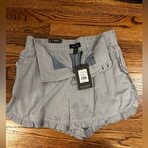 WHO WHAT WEAR ruffle denim shorts